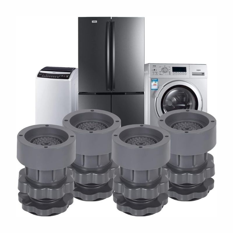 NEW ADJUSTABLE ANTI VIBRATION PADS (Min- 4 Inch Max- 5 Inch) - Dryer Shock & Noise Cancelling Pads, for Washing Machine, Refrigerators/Fridge, Furniture Base, Dishwashers Stand